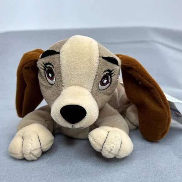 Lady and The Tramp The Disney Store Bean Bag Plush 8" Stuffed Toy Puppy Dog Lady - Picture 5 of 8